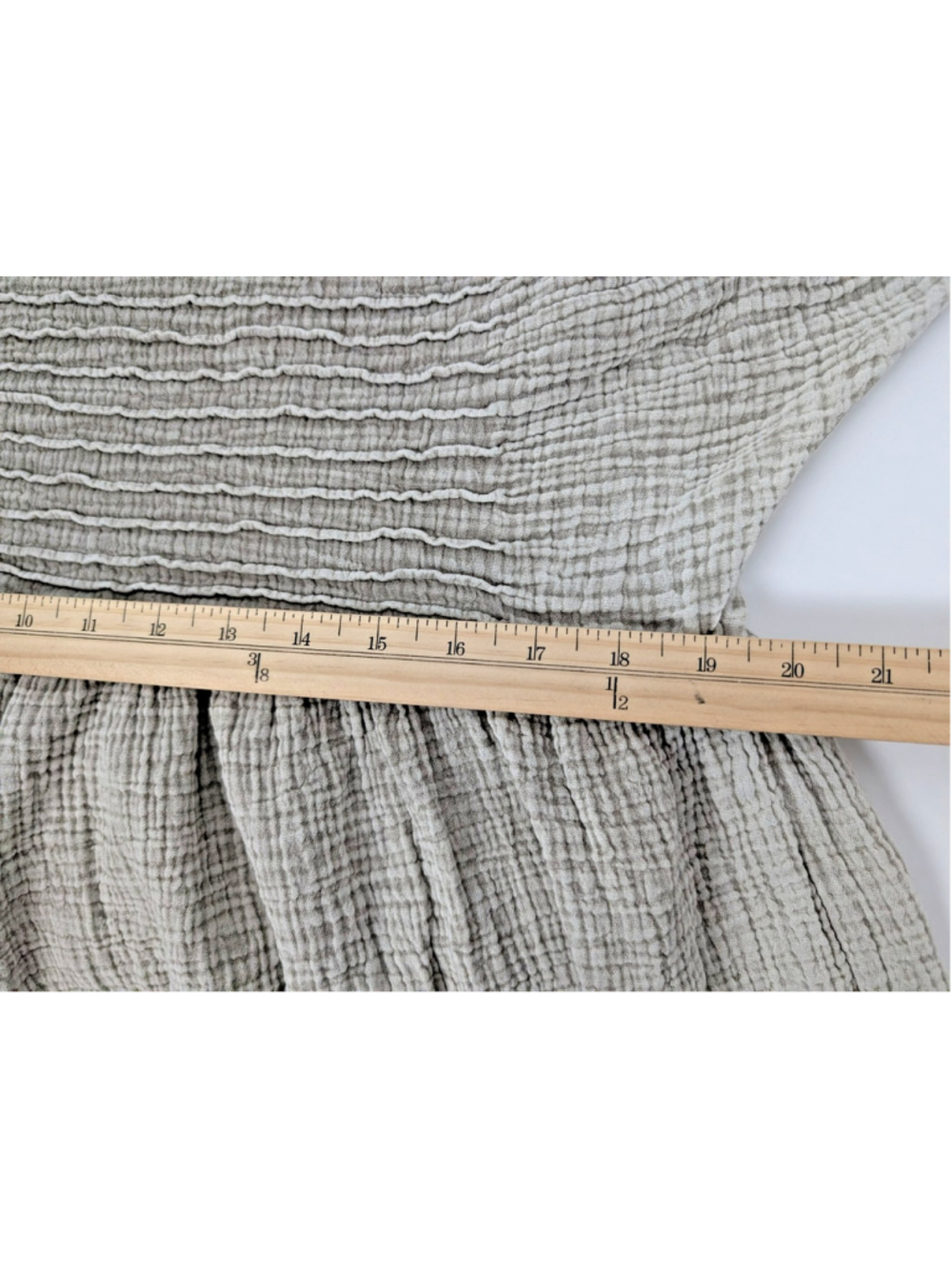 Three Bird Nest Dress Quinn Puff Sleeve Sz S Ash Gray Boho Peasant Lagenlook - Picture 10 of 11